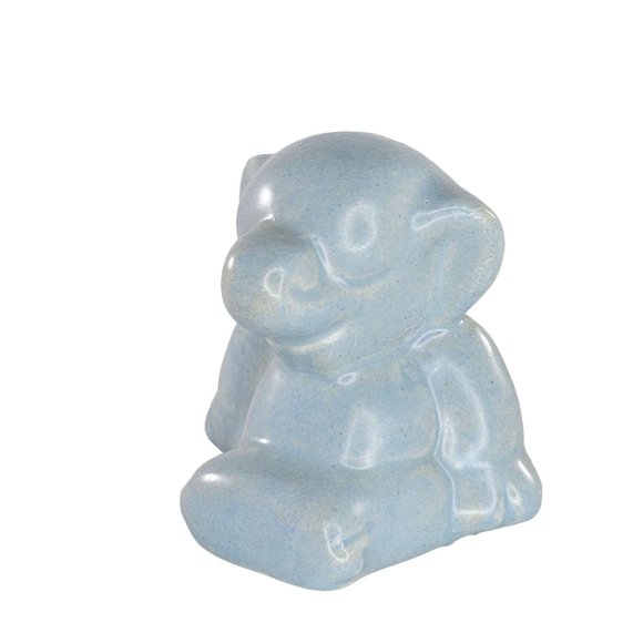 California Pottery Elephant Blue Figurine Eyes Closed Sitting Haldeman Caliente? - Picture 5 of 9